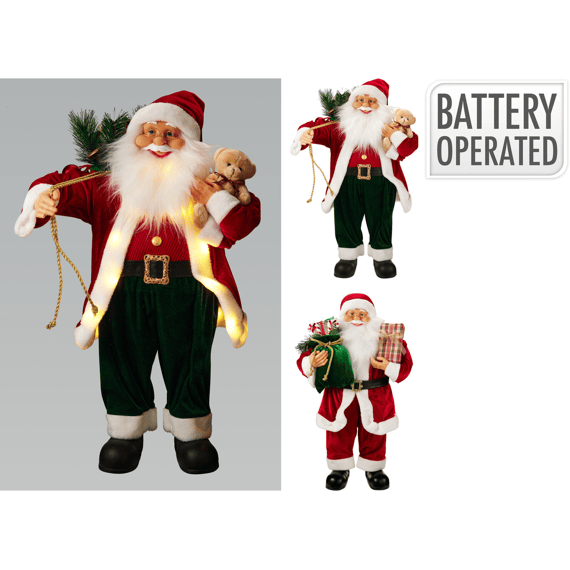 Kerstman Staand Led 80cm 2 Assortiment