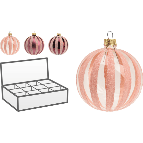 Kerstbal Dia10cm 3 Assortiment