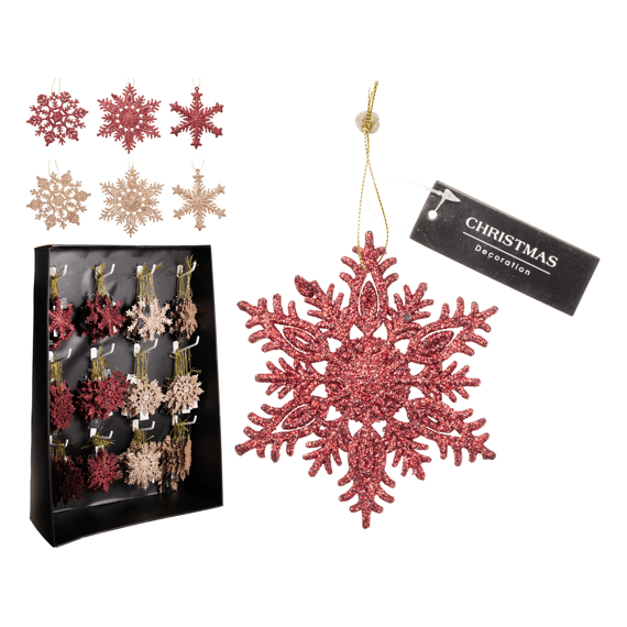 Sneeuwvlok Hangdeco 10cm 6 Assortiment