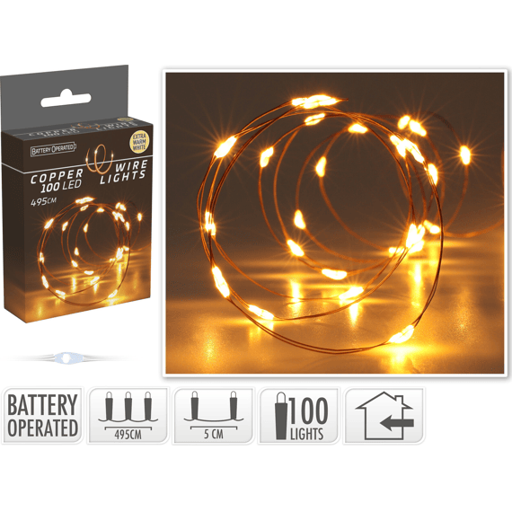 Koperdraad 100led Extra Warm Wit Bo