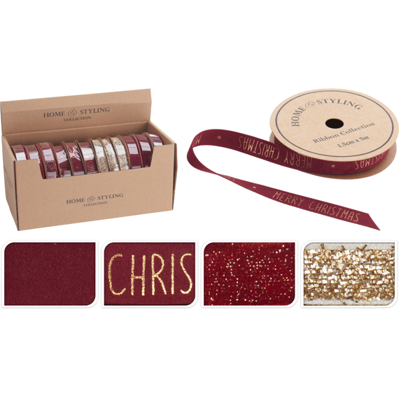 Lint 15x5m Burgundy 4 Assortiment
