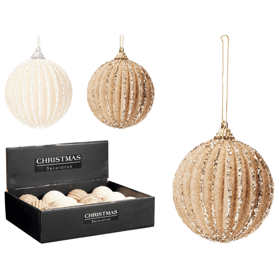 Kerstbal 8cm 2 Assortiment