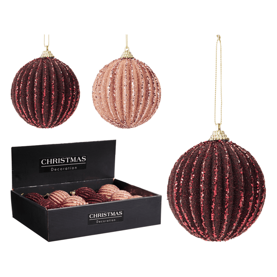 Kerstbal 8cm 2 Assortiment