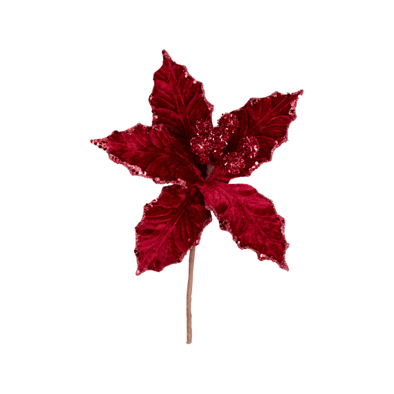 Kerstster Bloem Dia22cm Burgundy