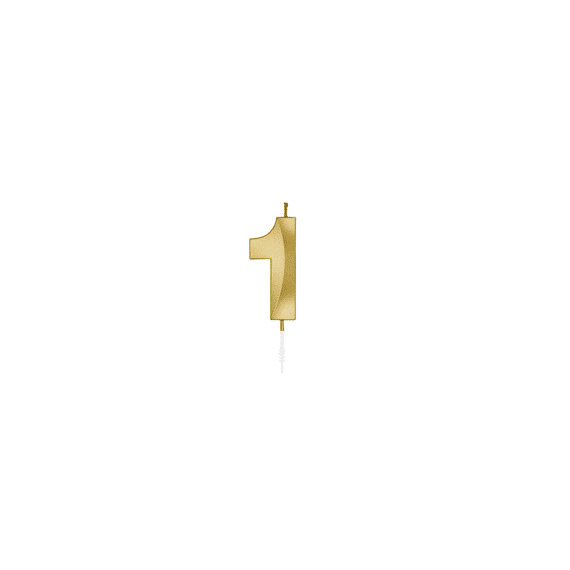 Kaars Voor Taart 6cm Metallic Gold Nr 1