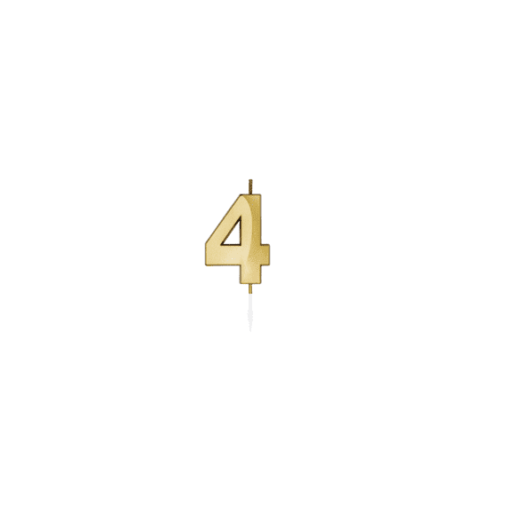 Kaars Voor Taart 6cm Metallic Gold Nr 4