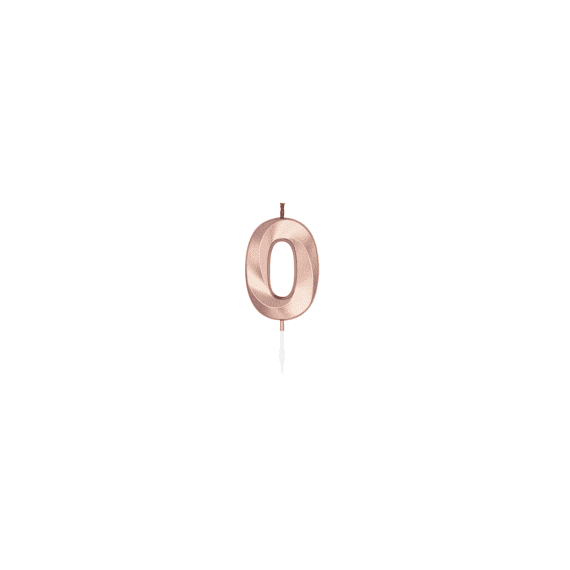 Kaars Voor Taart 6cm Metallic Rose Gold Nr 0