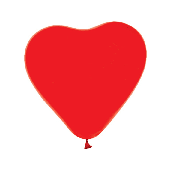 Ballon In Hartvorm 12st 30cm Rood