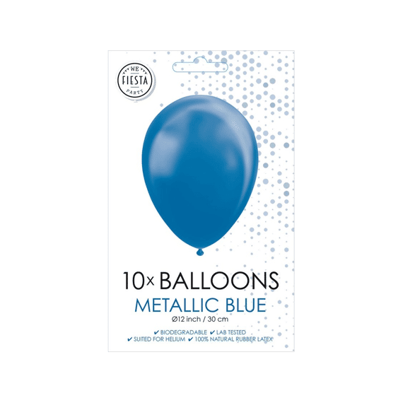 Ballon 10st 30cm Metallic Blue