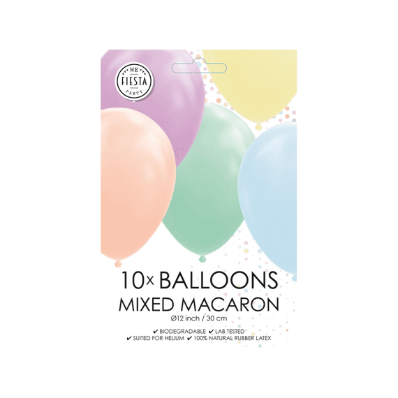 Ballon 10st 30cm Mix Macaronkleuren