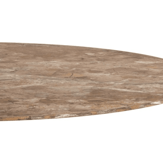 Malta Ronde Bartafel Met Keramisch Bruin Blad En Trompetvormig Onderstel Grijs D80x105cm