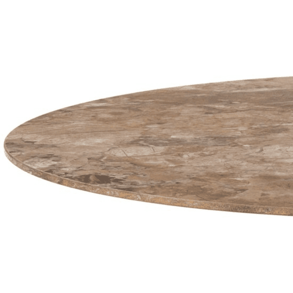 Malta Ronde Bartafel Met Keramisch Bruin Blad En Trompetvormig Onderstel Grijs D80x105cm