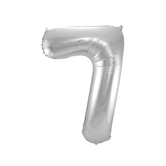 Folie Ballon Cijfer 7 Zilver 86 Cm