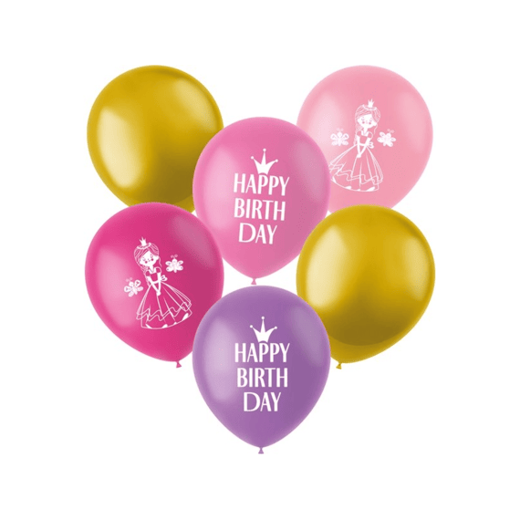 Ballon 33cm Latex Pretty Princess 6stuks