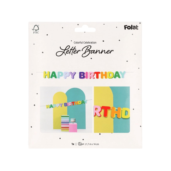 Stripetastic Letterslinger Happy Birthday 1.7m