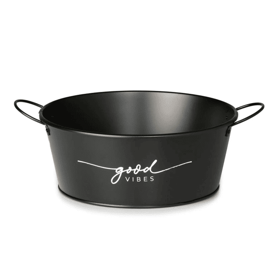 The Depot Drankemmer Rond 30x12cm Zwart Good Vibes