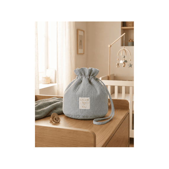 Noukies Commodemandje Blauw Muslin
