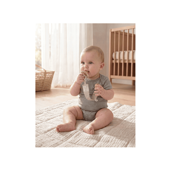 Noukies  Fopspeenketting Beige Muslin