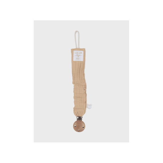 Noukies Fopspeenketting Muslin Sand