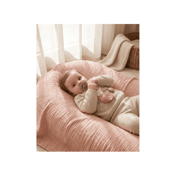 Noukies Fopspeenketting Pink Muslin