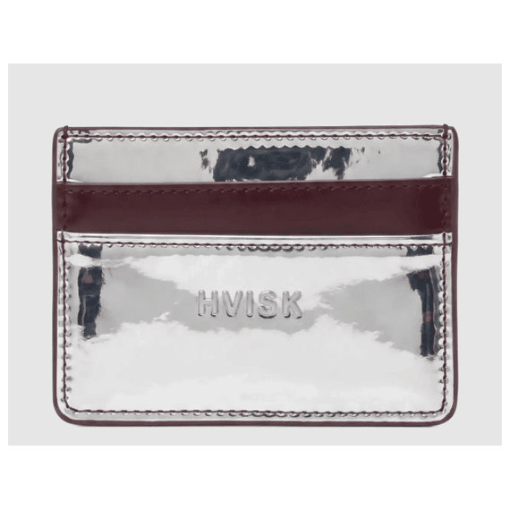 Hvisk Wallet Cardholder Mirror Gloss Silver Maroon One Size