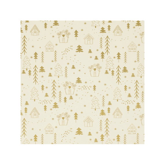Kerstpapier Golden Winter 1.5mx70cm Assortiment
