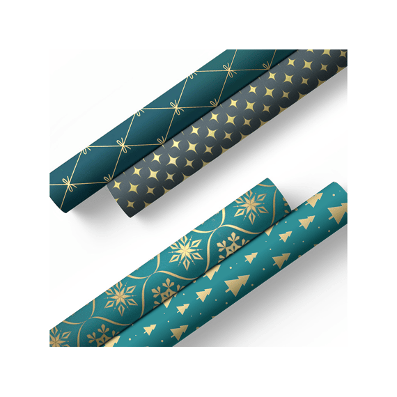Kerstpapier Modern Luxury 1.5mx70cm Assortiment