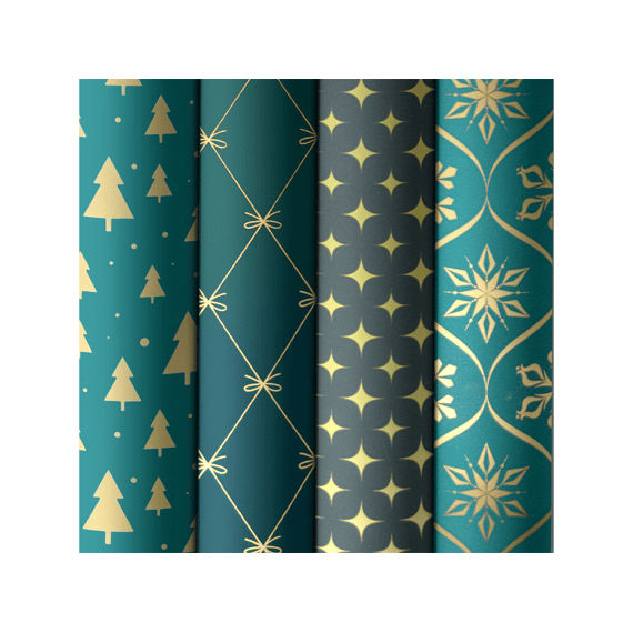 Kerstpapier Modern Luxury 1.5mx70cm Assortiment