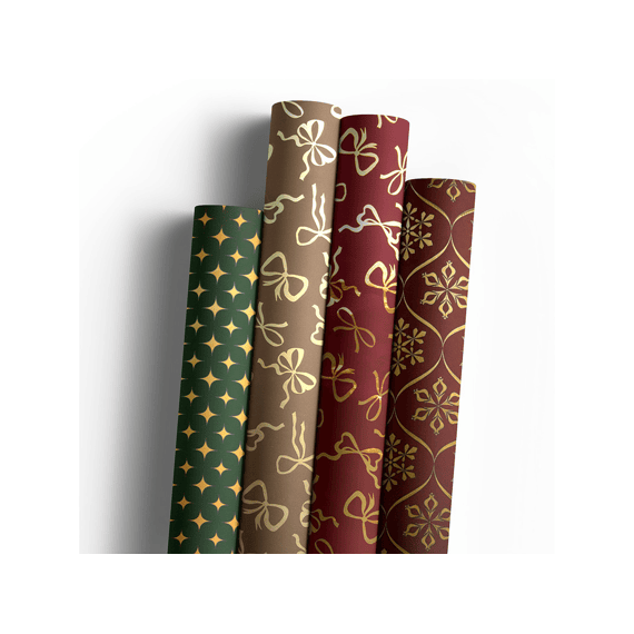 Kerstpapier Warm Elegance 1.5mx70cm Assortiment
