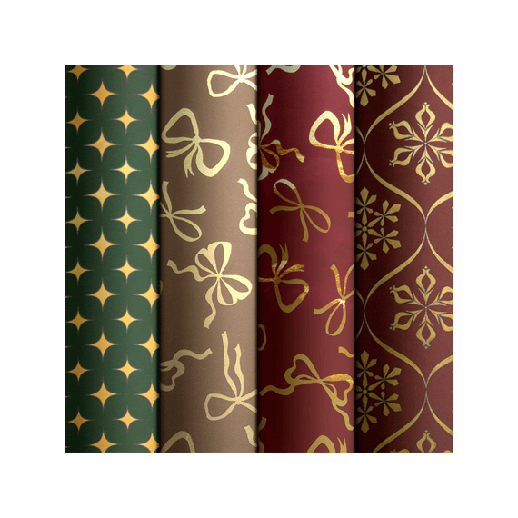 Kerstpapier Warm Elegance 1.5mx70cm Assortiment