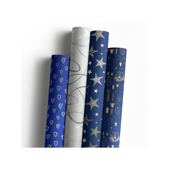 Kerstpapier Cool Winter 1.5mx70cm Assortiment