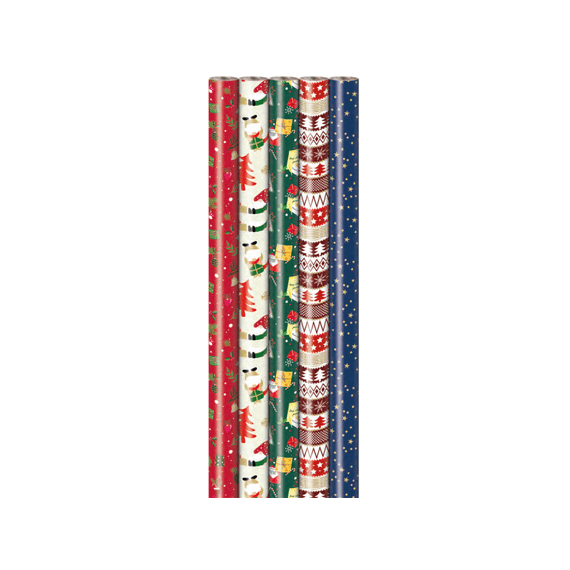 Kerstpapier 2mx70cm Assortiment