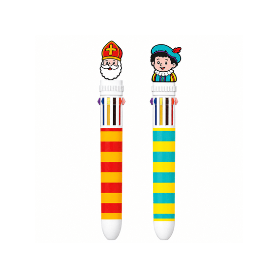Sinterklaas 10-kleuren Balpen Assortiment