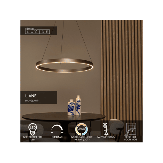 Lucide Liane Hanglamp Roest Bruin Ø80