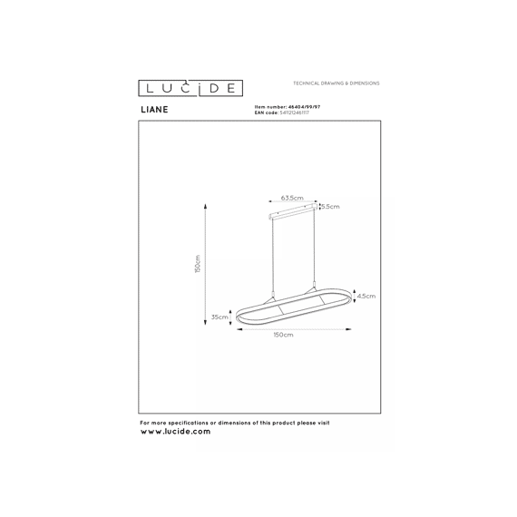 Lucide Liane Hanglamp Roest Bruin Led Dimbaar