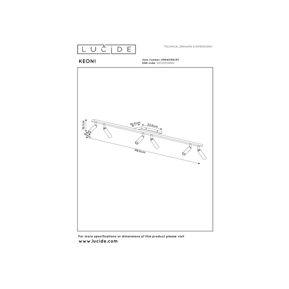 Lucide Keoni Plafondspot Koffie 6xg9