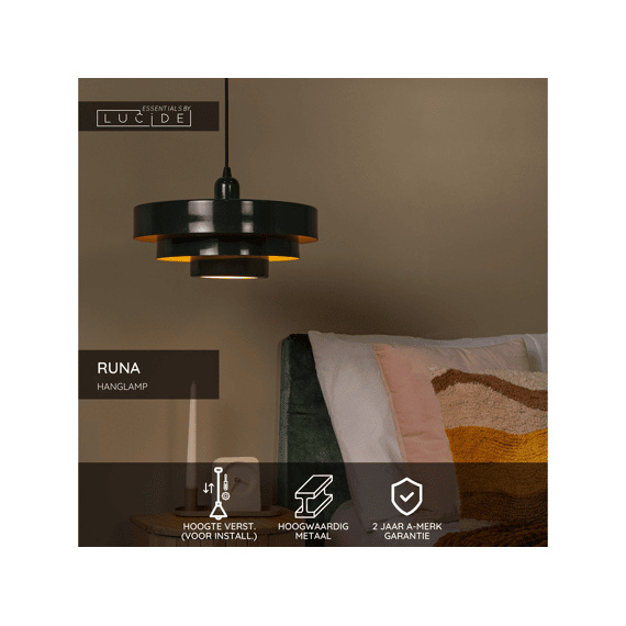 Lucide Runa Hanglamp Groen Ø35 1xe27