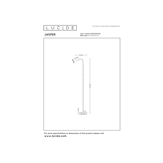 Lucide Jasper Staanlamp Beige 1xgu10