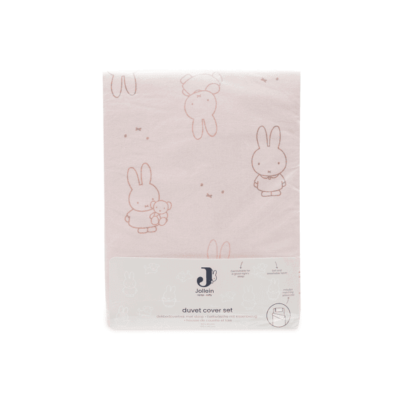 Jollein Dekbedovertrek Met Sloop 100x140cm Miffy Moments Silk Rose