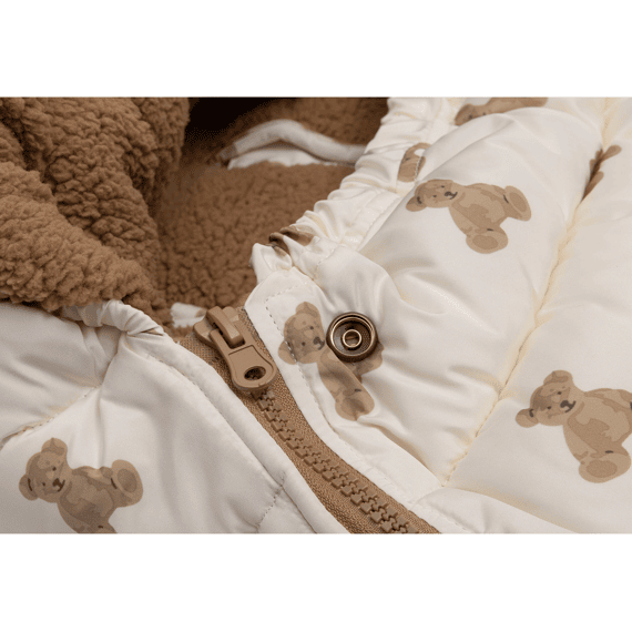 Jollein Voetenzak Autostoeltje 0+ 3/5 Punts Puffed Mini Teddy Bear