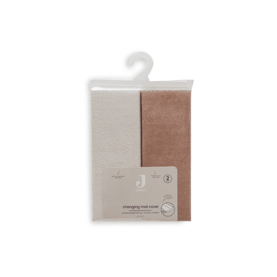 Jollein Aankleedkussenhoes Badstof 50x70cm 2-pack Light Terra/oatmeal