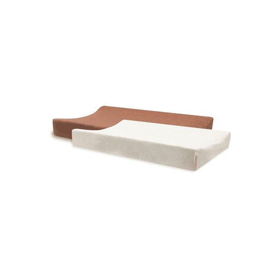 Jollein Aankleedkussenhoes Badstof 50x70cm 2-pack Light Terra/oatmeal