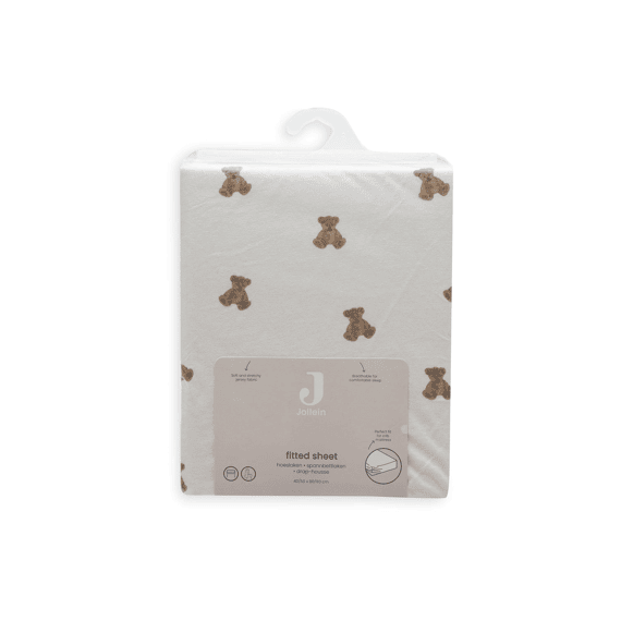 Jollein Hoeslaken Jersey 40/50x80/90cm Mini Teddy Bear