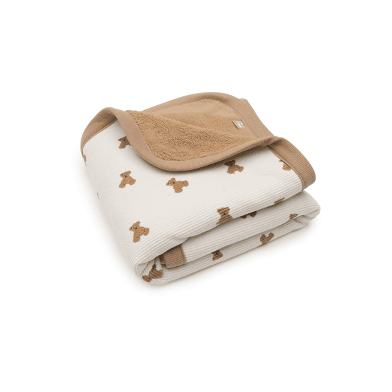 Jollein Deken Wieg 75x100cm Mini Teddy Bear Little Waffle/fluffy