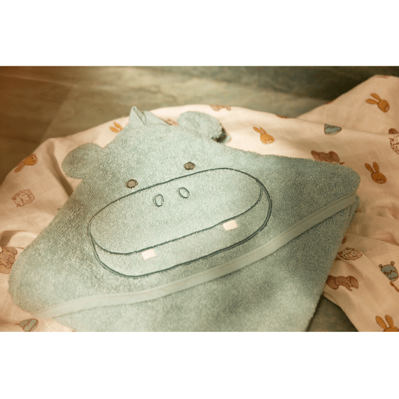 Jollein Badcape Badstof 70x130cm Hippo Happy