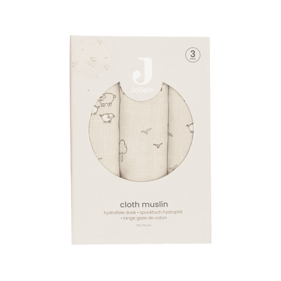 Jollein Tetradoeken 70x70cm 3-pack Woolly
