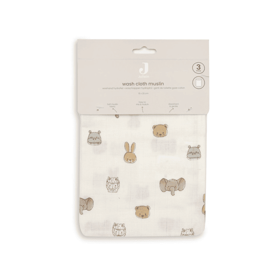 Jollein Washandjes 15x20 Tetra 3-pack Jollies