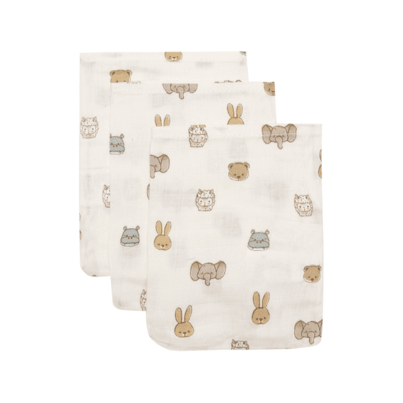 Jollein Washandjes 15x20 Tetra 3-pack Jollies