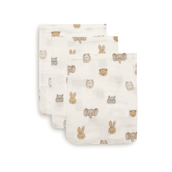Jollein Washandjes 15x20 Tetra 3-pack Jollies