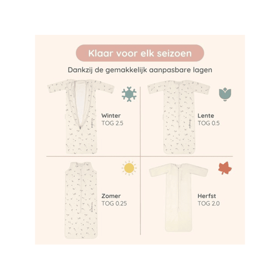 Puckababy The Bag 4 Seizoenen 100cm Blue Berry Tog 2,5